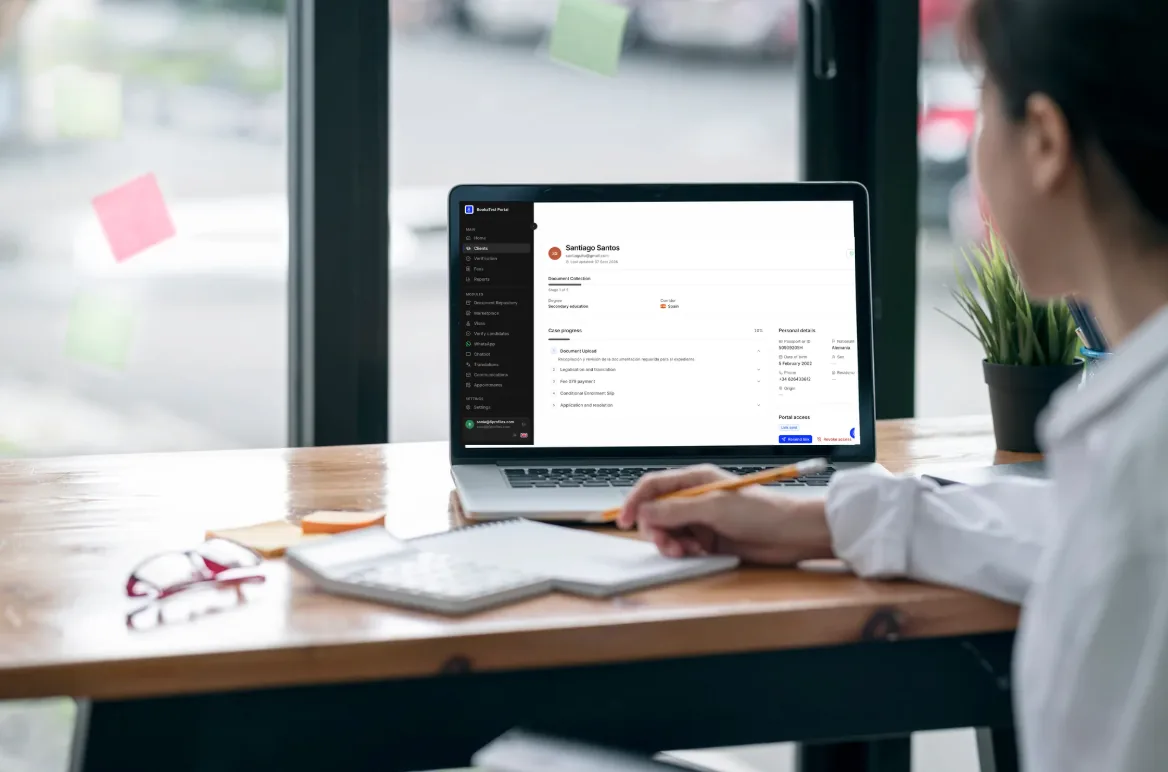 Ficha de cliente verificado en el portal de Booka