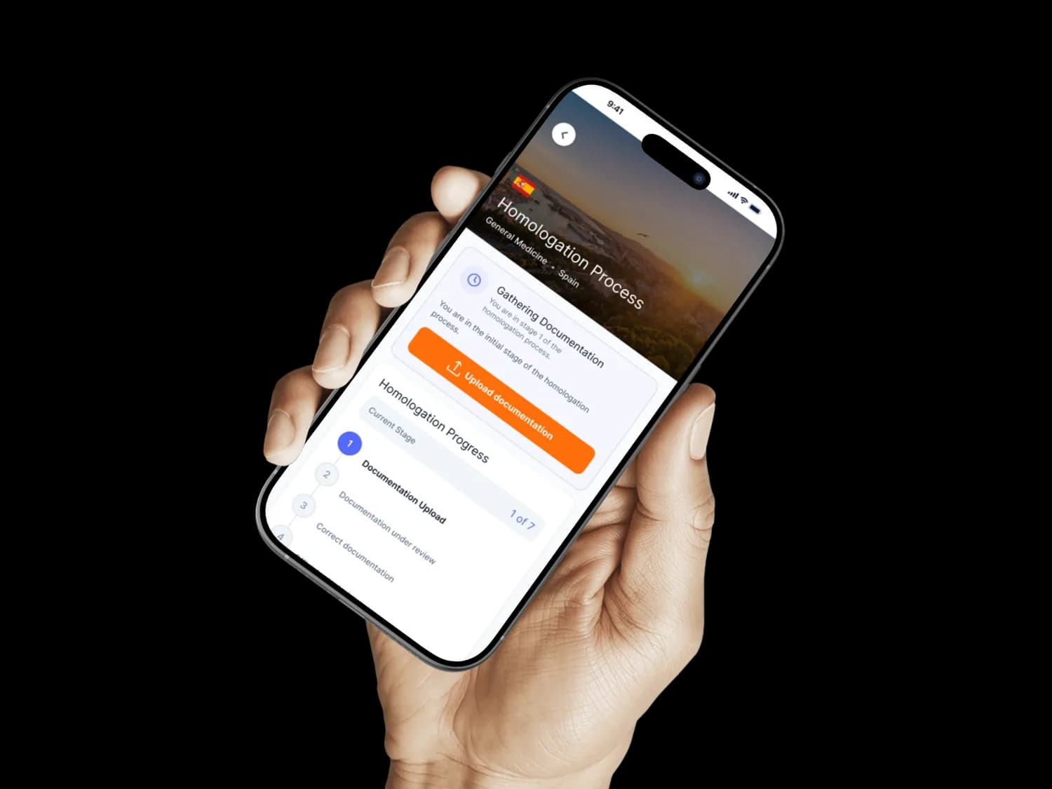 Vista del proceso de homologación en la app de Booka