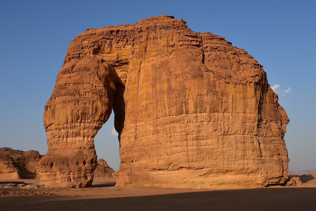 Elephant Rock at AlUla, Saudi Arabia, at golden hour